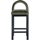  Color_Green -- Conrad Green Velvet Upholstered Counter Stool IMAGE 3