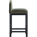  Color_Green -- Conrad Green Velvet Upholstered Counter Stool IMAGE 4