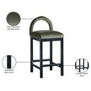  Color_Green -- Conrad Green Velvet Upholstered Counter Stool IMAGE 9