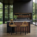  Color_Saddle -- Conrad Saddle Velvet Upholstered Counter Stool IMAGE 2