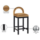 Color_Saddle -- Conrad Saddle Velvet Upholstered Counter Stool IMAGE 9