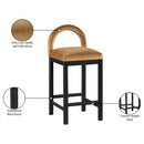 Meridian Conrad Saddle Velvet Counter Stool IMAGE 9