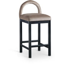 Meridian Conrad Taupe Velvet Counter Stool IMAGE 1