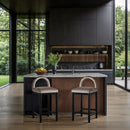  Color_Taupe -- Conrad Taupe Velvet Upholstered Counter Stool IMAGE 2