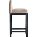  Color_Taupe -- Conrad Taupe Velvet Upholstered Counter Stool IMAGE 4
