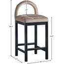  Color_Taupe -- Conrad Taupe Velvet Upholstered Counter Stool IMAGE 8
