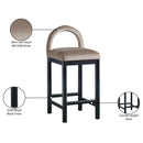  Color_Taupe -- Conrad Taupe Velvet Upholstered Counter Stool IMAGE 9