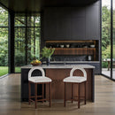  Color_Cream -- Conrad Cream Velvet Upholstered Counter Stool IMAGE 2