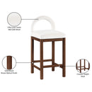  Color_Cream -- Conrad Cream Velvet Upholstered Counter Stool IMAGE 9