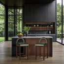  Color_Green -- Conrad Green Velvet Upholstered Counter Stool IMAGE 2