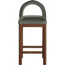  Color_Green -- Conrad Green Velvet Upholstered Counter Stool IMAGE 3