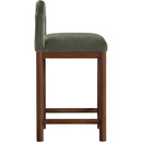  Color_Green -- Conrad Green Velvet Upholstered Counter Stool IMAGE 4