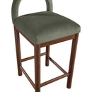  Color_Green -- Conrad Green Velvet Upholstered Counter Stool IMAGE 7