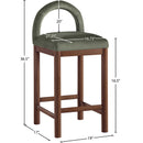  Color_Green -- Conrad Green Velvet Upholstered Counter Stool IMAGE 8