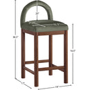 Meridian Conrad Green Velvet Counter Stool IMAGE 8