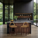 Meridian Conrad Saddle Velvet Counter Stool IMAGE 2