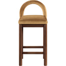  Color_Saddle -- Conrad Saddle Velvet Upholstered Counter Stool IMAGE 3