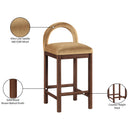  Color_Saddle -- Conrad Saddle Velvet Upholstered Counter Stool IMAGE 9