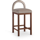 Meridian Conrad Taupe Velvet Counter Stool IMAGE 1