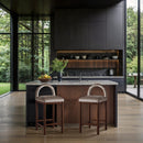  Color_Taupe -- Conrad Taupe Velvet Upholstered Counter Stool IMAGE 2