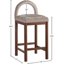  Color_Taupe -- Conrad Taupe Velvet Upholstered Counter Stool IMAGE 8