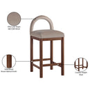  Color_Taupe -- Conrad Taupe Velvet Upholstered Counter Stool IMAGE 9