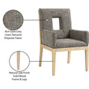  Color_Grey -- Gwendolyn Grey Linen Textured Fabric Upholstered Dining Arm Chair IMAGE 10