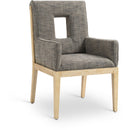  Color_Grey -- Gwendolyn Grey Linen Textured Fabric Upholstered Dining Arm Chair IMAGE 1