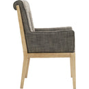  Color_Grey -- Gwendolyn Grey Linen Textured Fabric Upholstered Dining Arm Chair IMAGE 4