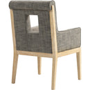  Color_Grey -- Gwendolyn Grey Linen Textured Fabric Upholstered Dining Arm Chair IMAGE 6