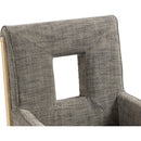  Color_Grey -- Gwendolyn Grey Linen Textured Fabric Upholstered Dining Arm Chair IMAGE 8