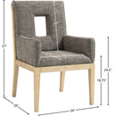 Meridian Gwendolyn Grey Linen Textured Fabric Dining Arm Chair IMAGE 9