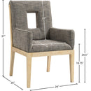  Color_Grey -- Gwendolyn Grey Linen Textured Fabric Upholstered Dining Arm Chair IMAGE 9