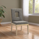  Color_Grey -- Gwendolyn Grey Linen Textured Fabric Upholstered Dining Side Chair IMAGE 2