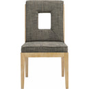 Color_Grey -- Gwendolyn Grey Linen Textured Fabric Upholstered Dining Side Chair IMAGE 3