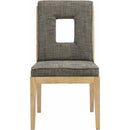 Meridian Gwendolyn Grey Linen Textured Fabric Dining Side Chair IMAGE 3