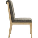  Color_Grey -- Gwendolyn Grey Linen Textured Fabric Upholstered Dining Side Chair IMAGE 4