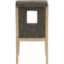  Color_Grey -- Gwendolyn Grey Linen Textured Fabric Upholstered Dining Side Chair IMAGE 5