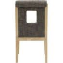 Meridian Gwendolyn Grey Linen Textured Fabric Dining Side Chair IMAGE 5