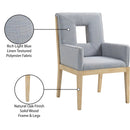  Color_Light Blue -- Gwendolyn Light Blue Linen Textured Fabric Upholstered Dining Arm Chair IMAGE 10