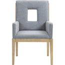  Color_Light Blue -- Gwendolyn Light Blue Linen Textured Fabric Upholstered Dining Arm Chair IMAGE 3