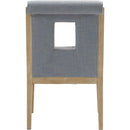  Color_Light Blue -- Gwendolyn Light Blue Linen Textured Fabric Upholstered Dining Arm Chair IMAGE 5
