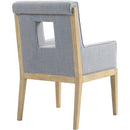  Color_Light Blue -- Gwendolyn Light Blue Linen Textured Fabric Upholstered Dining Arm Chair IMAGE 6