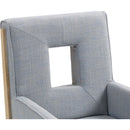 Color_Light Blue -- Gwendolyn Light Blue Linen Textured Fabric Upholstered Dining Arm Chair IMAGE 8