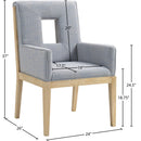  Color_Light Blue -- Gwendolyn Light Blue Linen Textured Fabric Upholstered Dining Arm Chair IMAGE 9