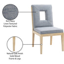  Color_Light Blue -- Gwendolyn Light Blue Linen Textured Fabric Upholstered Dining Side Chair IMAGE 10