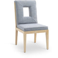  Color_Light Blue -- Gwendolyn Light Blue Linen Textured Fabric Upholstered Dining Side Chair IMAGE 1
