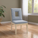  Color_Light Blue -- Gwendolyn Light Blue Linen Textured Fabric Upholstered Dining Side Chair IMAGE 2