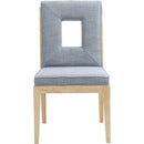  Color_Light Blue -- Gwendolyn Light Blue Linen Textured Fabric Upholstered Dining Side Chair IMAGE 3