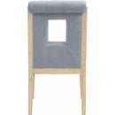 Color_Light Blue -- Gwendolyn Light Blue Linen Textured Fabric Upholstered Dining Side Chair IMAGE 5